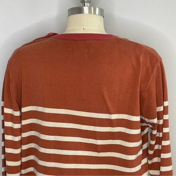 Commune De Paris 1871 Striped Sweater- White Shoulder Buttons- Size Medium - Picture 7 of 8
